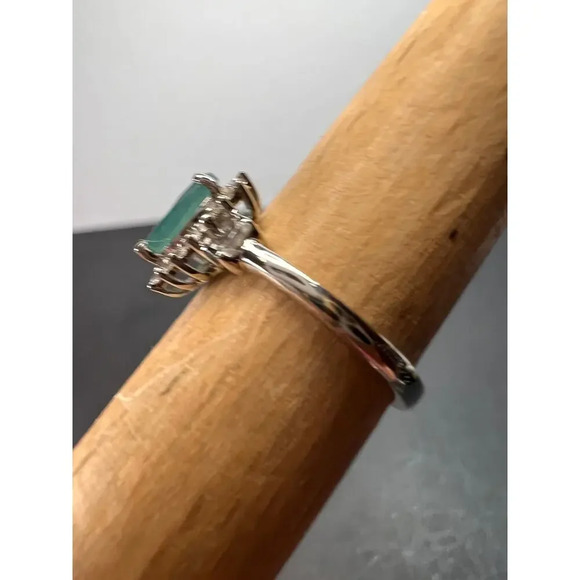 Grandidierite halo ring in platinum over sterling silver size 5 - Picture 10 of 11